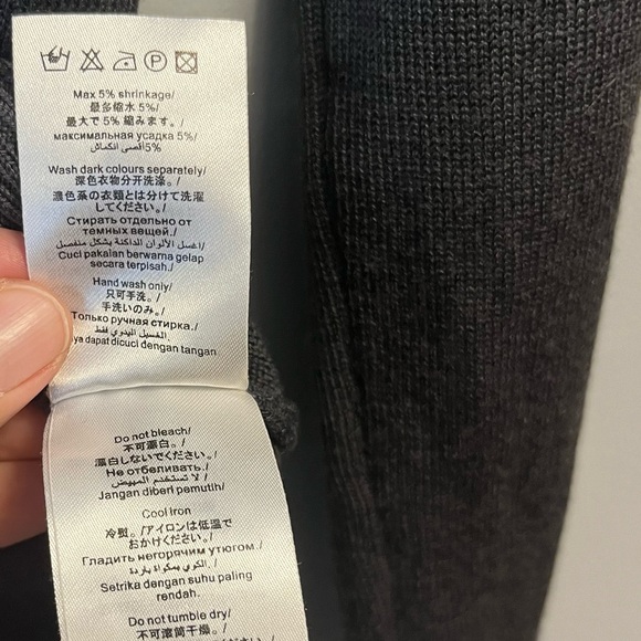 Samsoe Samsoe Sweater Charcoal Gray Aino O-Neck Classic Crew Neck Knit Sz L GUC - Picture 8 of 14